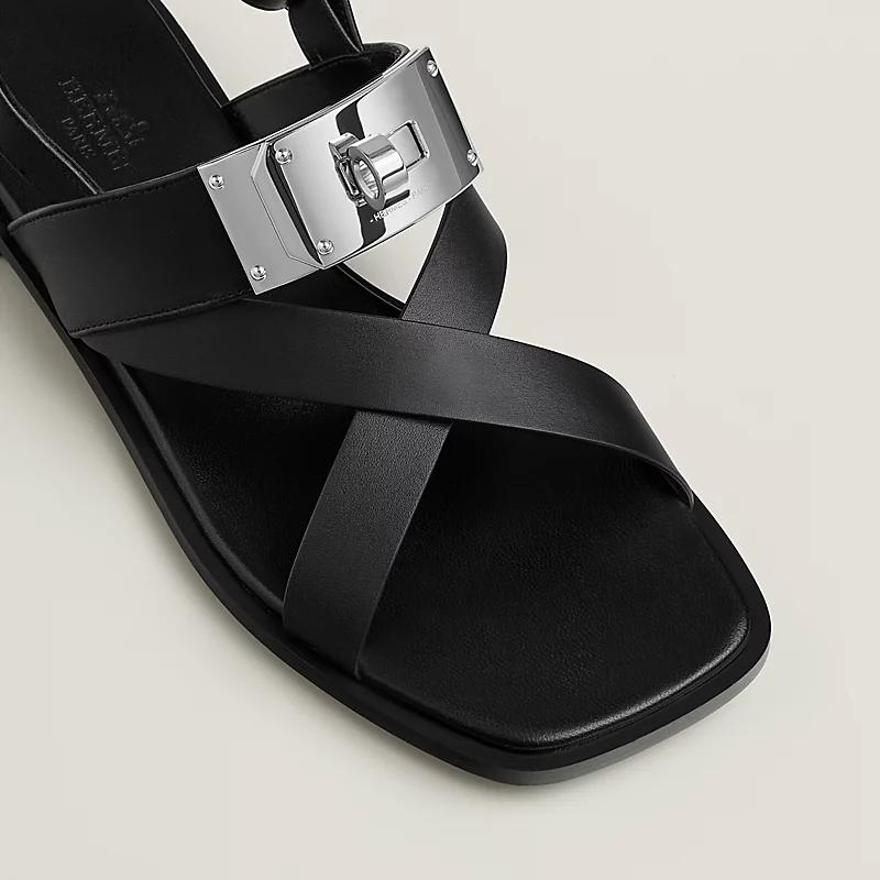 Giày Hermes Ines Sandal Nữ Đen